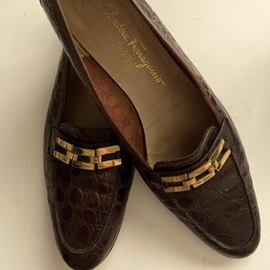 Salvatore Ferragamo croc embossed loafers